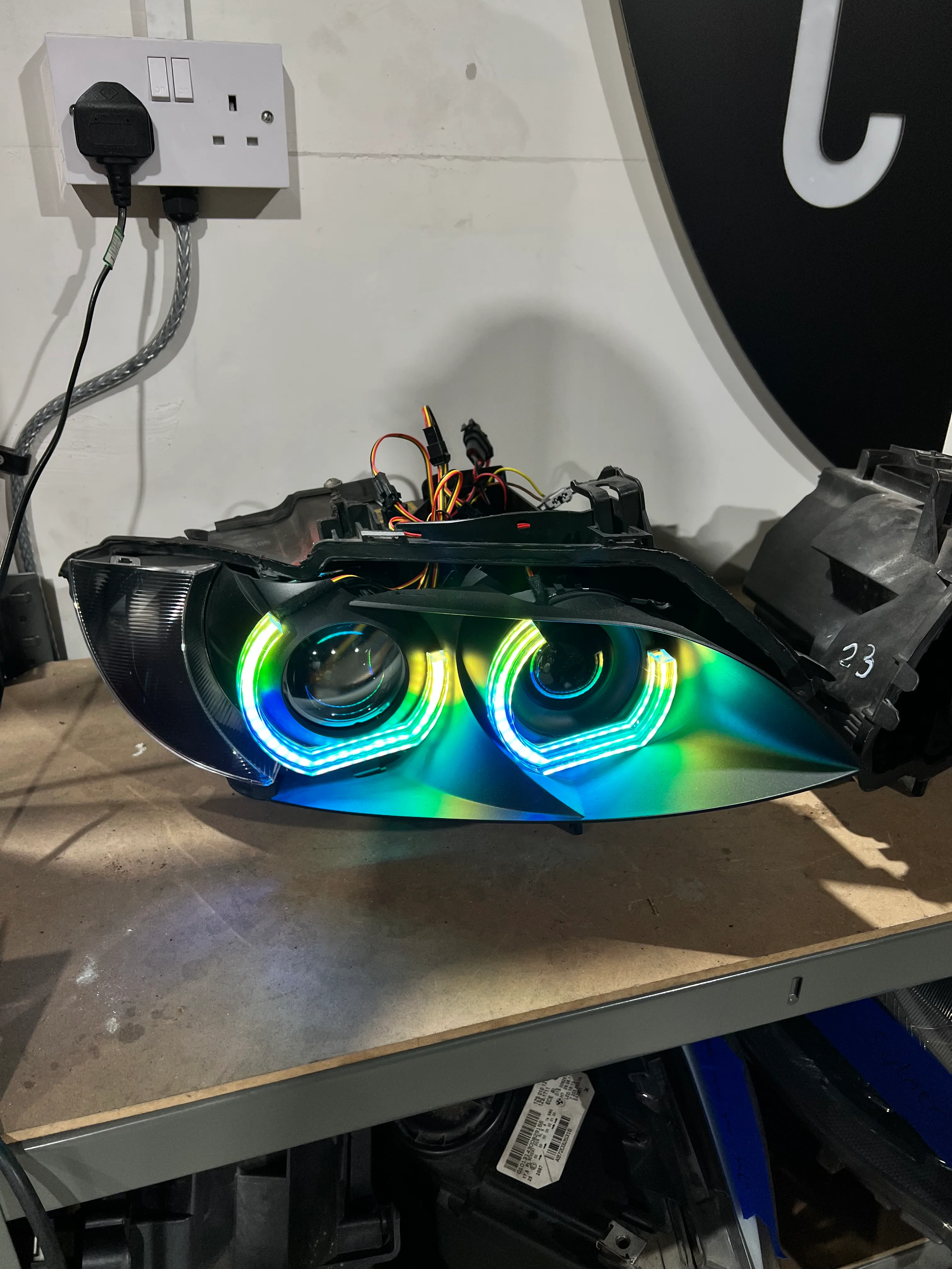 Prebuilt - E9x M3, E92/E93 Pre LCI (KYCS 3/4 DTM Colour Chasing Angel Eyes) - Image 5