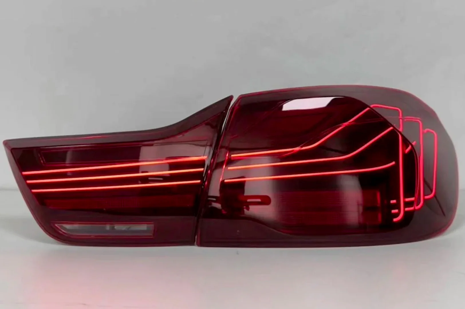 BayOptiks - BMW F32 F33 F36 4 Series & F82 F83 M4 Tail Lights - CSL Laser Style (Red)