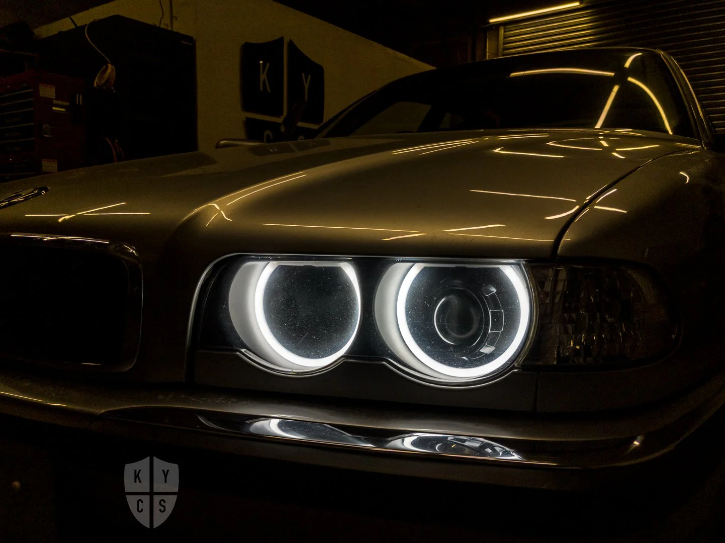 E38 Round Angel Eyes (7 Series Halogen Headlights) - Image 5